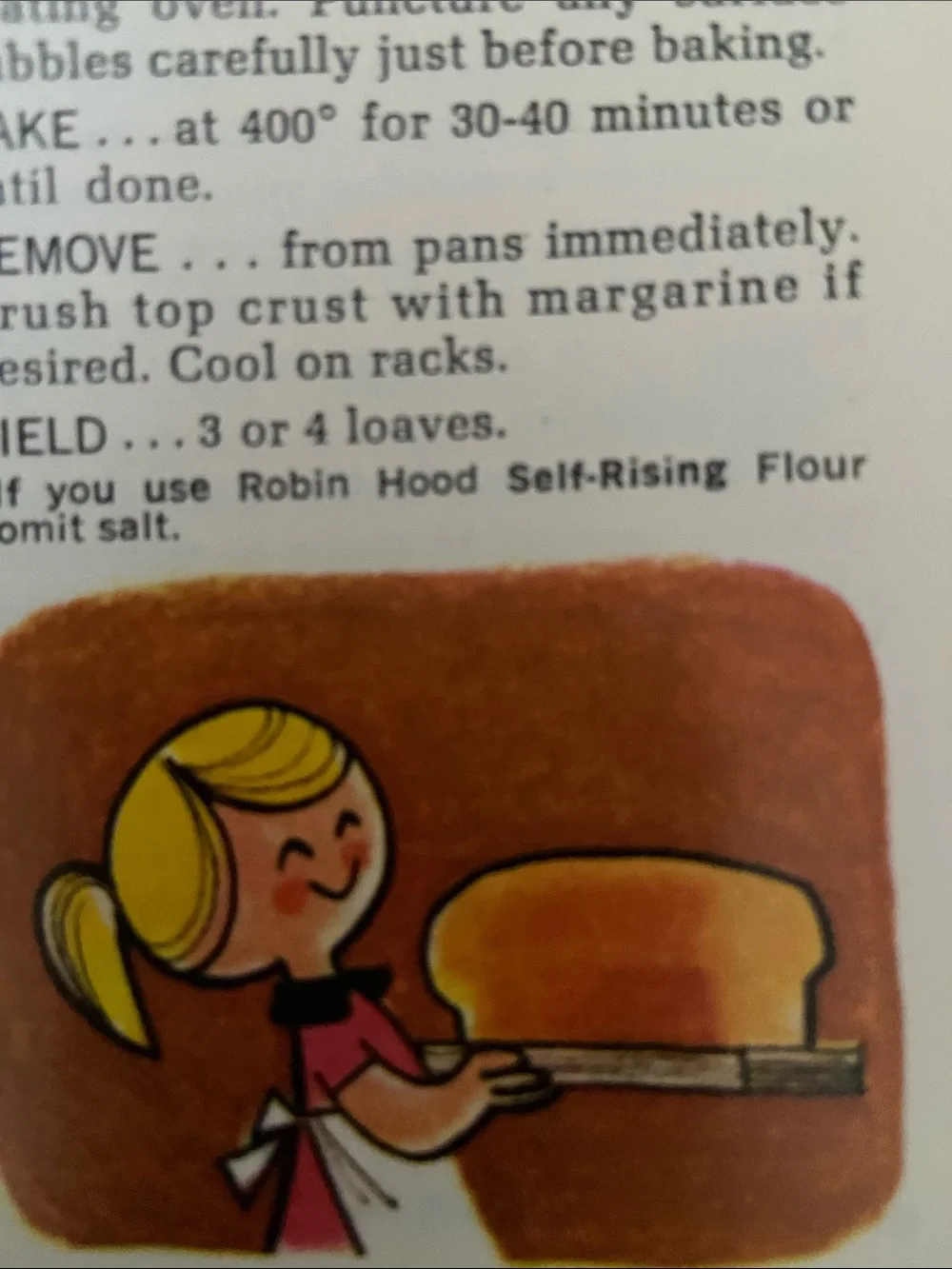 Vintage 70s 1970s RETRO illustrations illustrated Robin Hood ad Baking cookbook